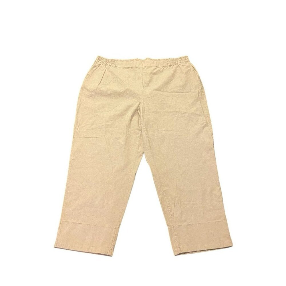 Lane Bryant Pants 24 Linen Blend High‎ Rise Tapered Leg Pull On Oatmeal NWT